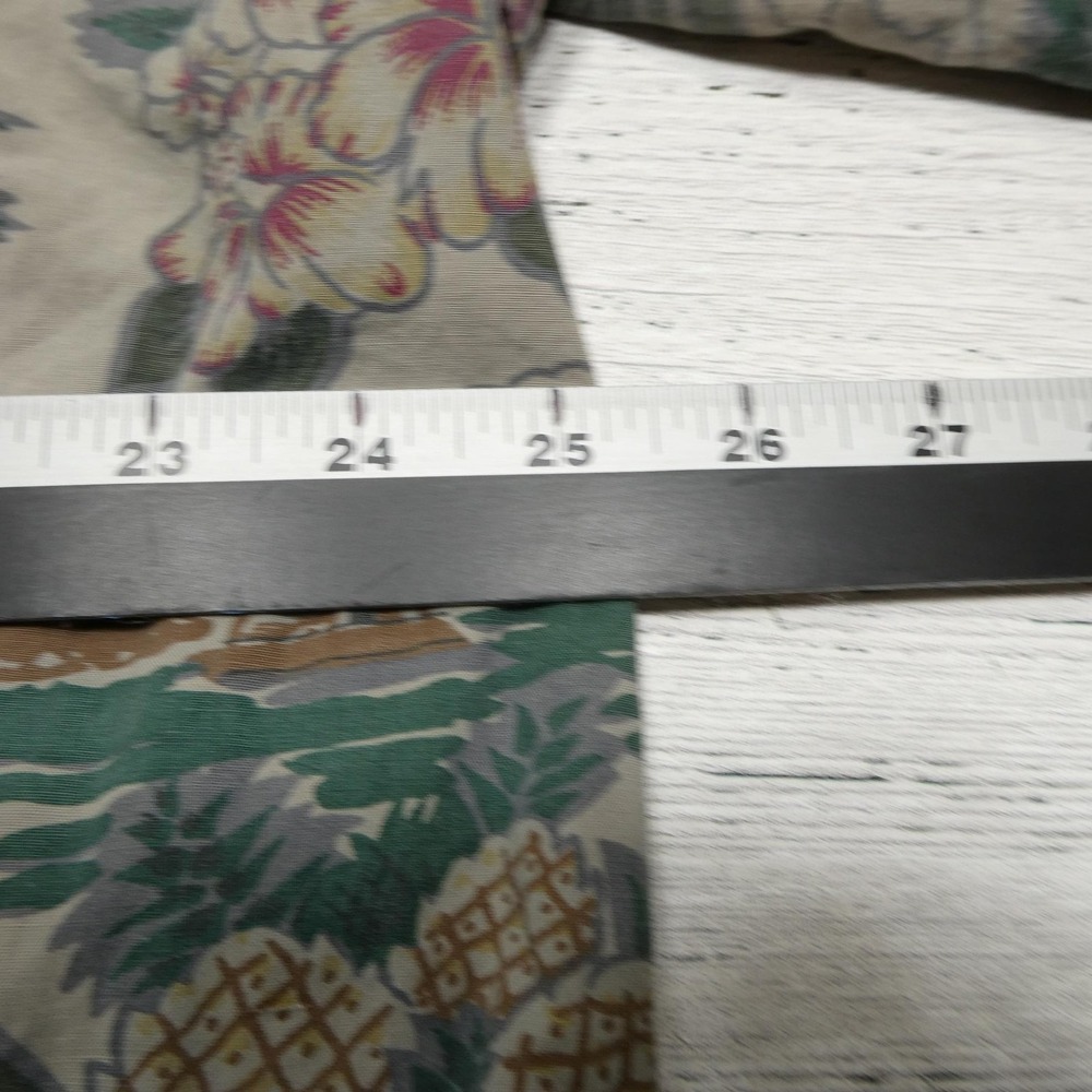 Metro One Hawaiian Shirt Mens XL Beige Palm Tree Cotton Aloha Beach Casual Print - Picture 6 of 7